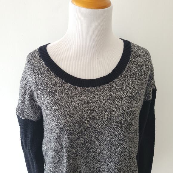 Madewell Chronicle Texture Pullover Sweater Colorblock Textured Black Small - Picture 6 of 11
